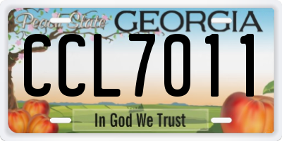 GA license plate CCL7011