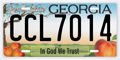 GA license plate CCL7014