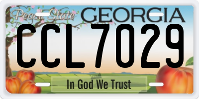 GA license plate CCL7029
