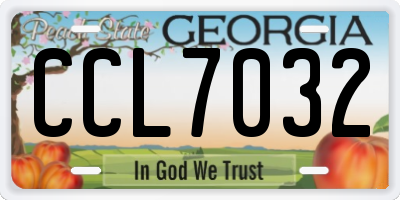 GA license plate CCL7032