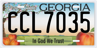 GA license plate CCL7035