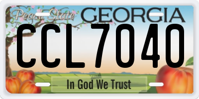GA license plate CCL7040