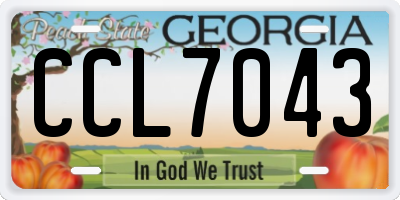GA license plate CCL7043