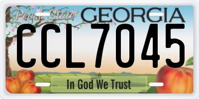 GA license plate CCL7045