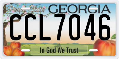 GA license plate CCL7046
