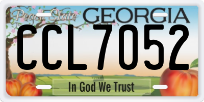 GA license plate CCL7052