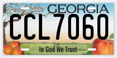 GA license plate CCL7060