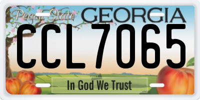 GA license plate CCL7065
