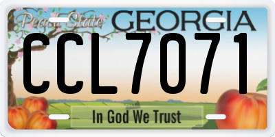 GA license plate CCL7071