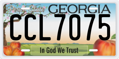 GA license plate CCL7075