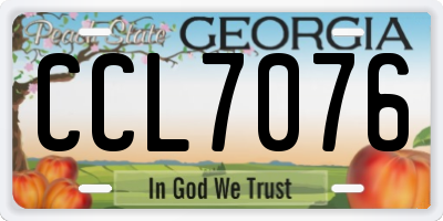 GA license plate CCL7076