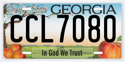 GA license plate CCL7080