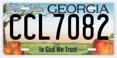 GA license plate CCL7082