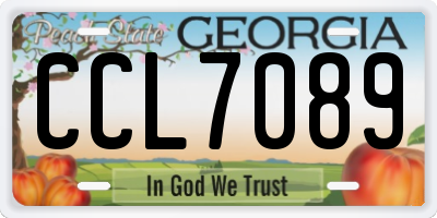 GA license plate CCL7089