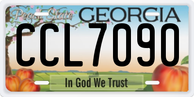 GA license plate CCL7090