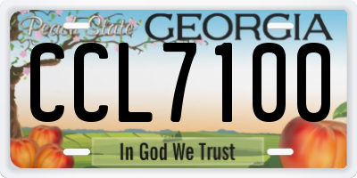 GA license plate CCL7100