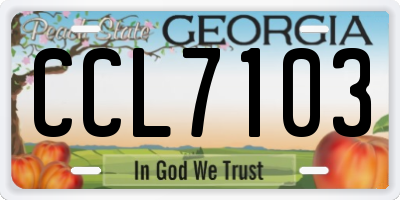 GA license plate CCL7103