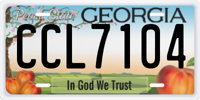 GA license plate CCL7104