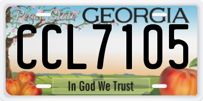 GA license plate CCL7105