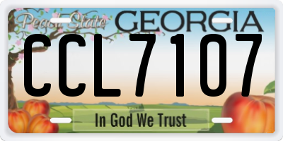 GA license plate CCL7107