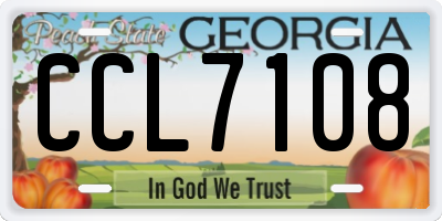 GA license plate CCL7108