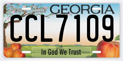 GA license plate CCL7109