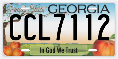 GA license plate CCL7112