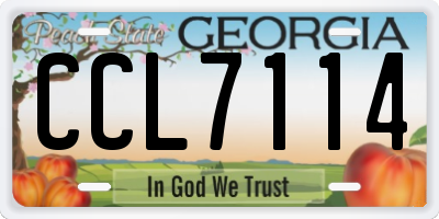 GA license plate CCL7114