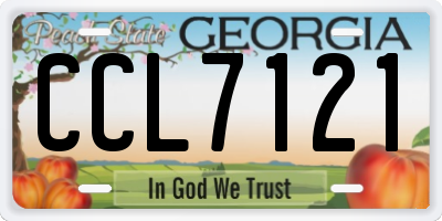 GA license plate CCL7121