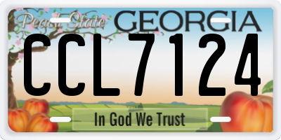 GA license plate CCL7124