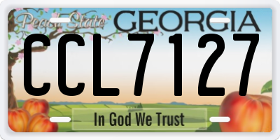 GA license plate CCL7127