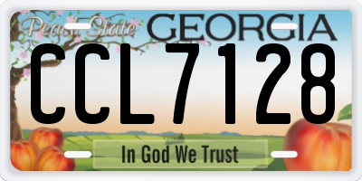 GA license plate CCL7128