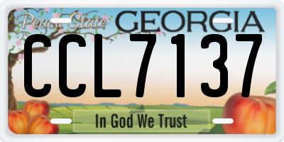 GA license plate CCL7137