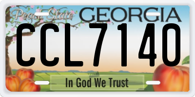 GA license plate CCL7140