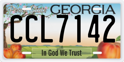 GA license plate CCL7142