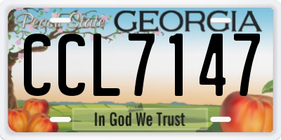 GA license plate CCL7147