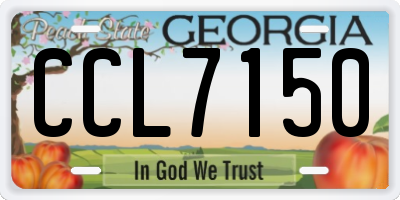 GA license plate CCL7150