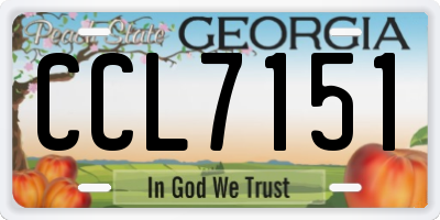 GA license plate CCL7151