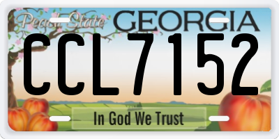 GA license plate CCL7152