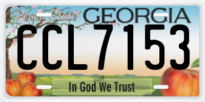 GA license plate CCL7153