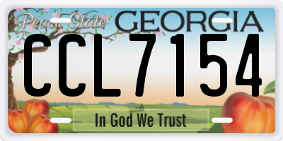GA license plate CCL7154