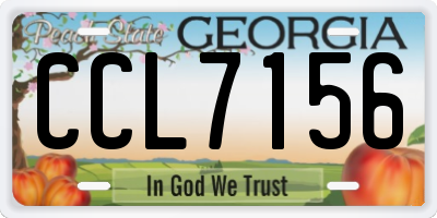 GA license plate CCL7156