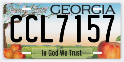 GA license plate CCL7157