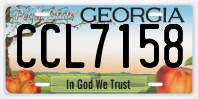GA license plate CCL7158