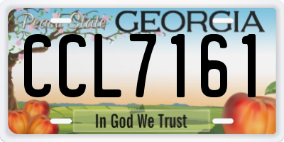 GA license plate CCL7161