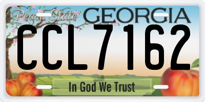 GA license plate CCL7162