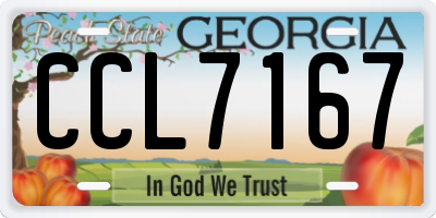 GA license plate CCL7167
