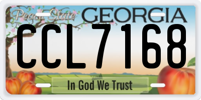 GA license plate CCL7168