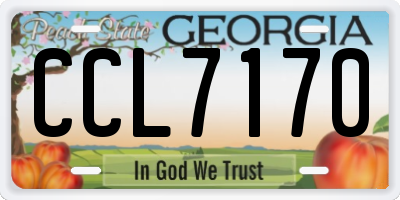 GA license plate CCL7170