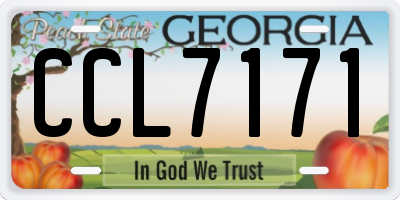 GA license plate CCL7171